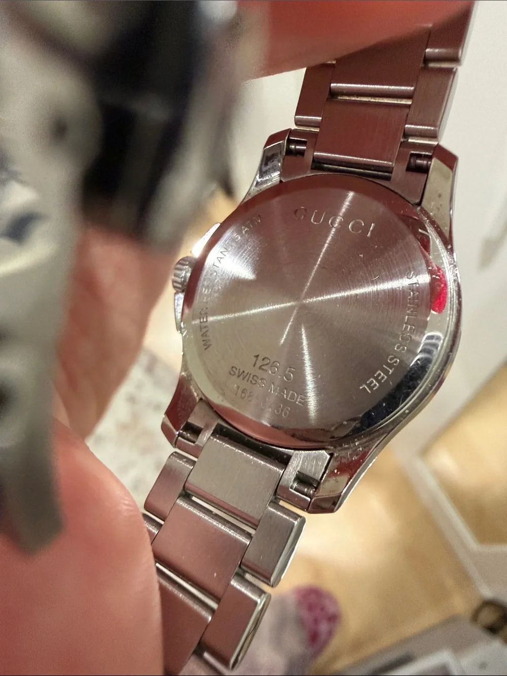 Gucci Silver Stainless Steel Men's Watch with Rose Gold Accents